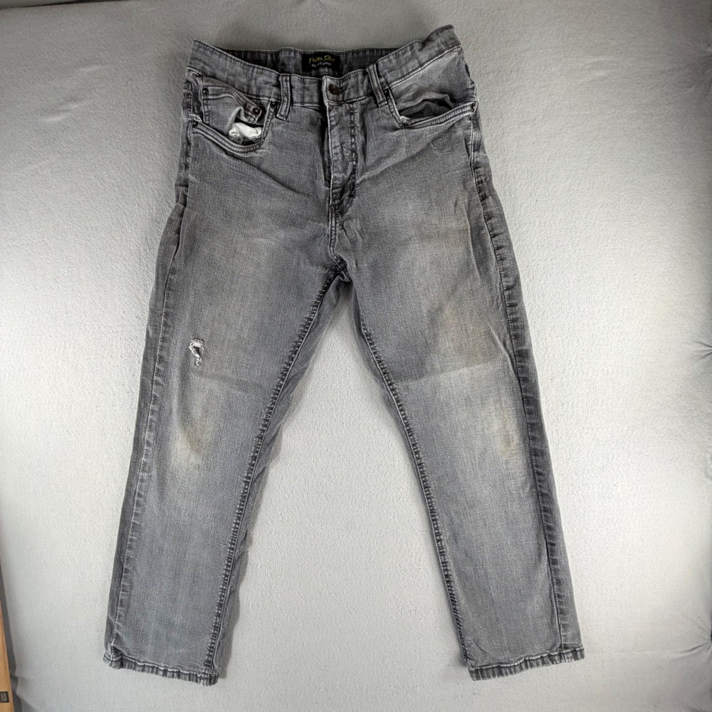 Urban Star Relaxed Fit Straight Leg Grey Wash Stretch Denim Jeans Mens 34x30